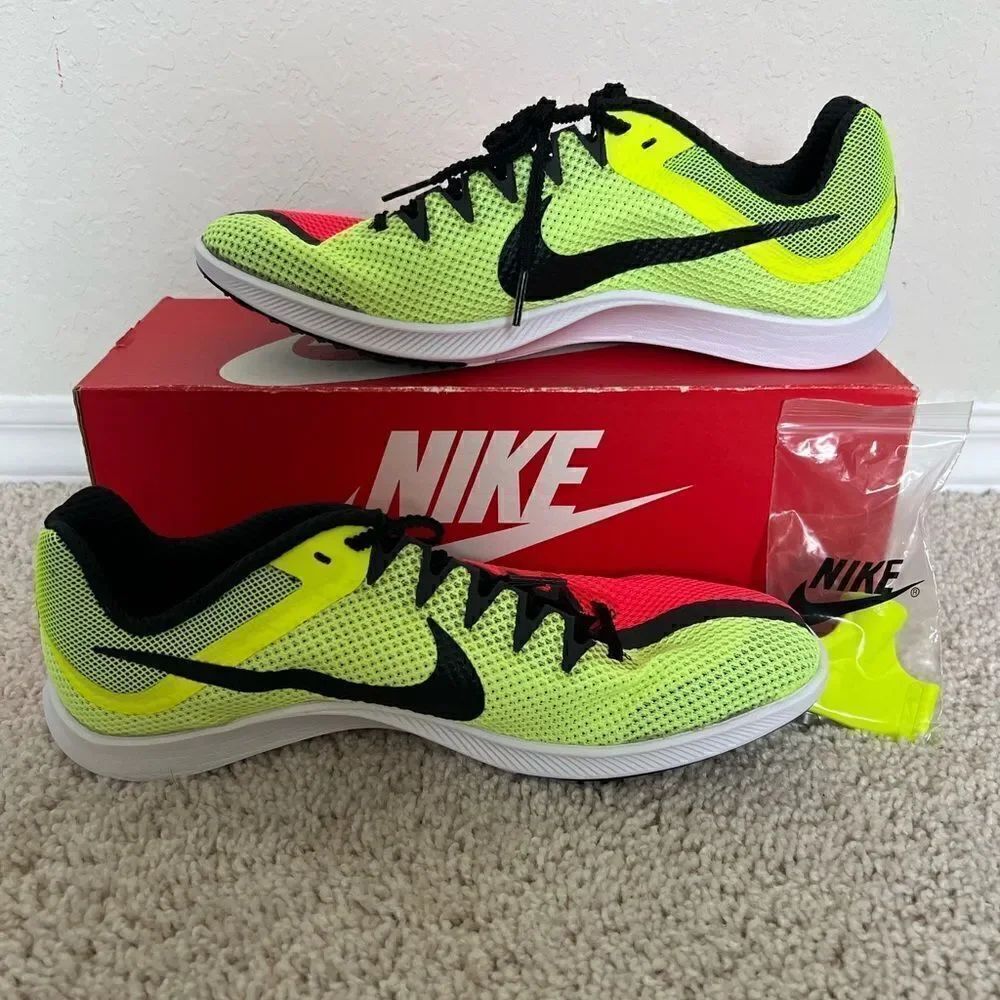 Nike Zoom Rival Distance Red Volt Running Spikes Shoes - Picture 2 of 9